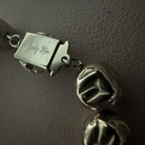 Vintage Judy Lee Signed Gold Tone Beaded  Bracelet  Linked Chain 7” - Picture 2 of 3